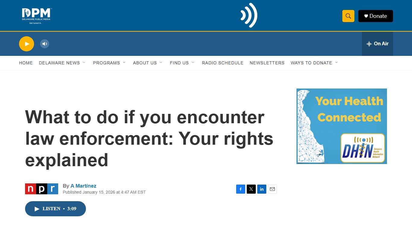 What to do if you encounter law enforcement: Your rights explained | Delaware Public Media