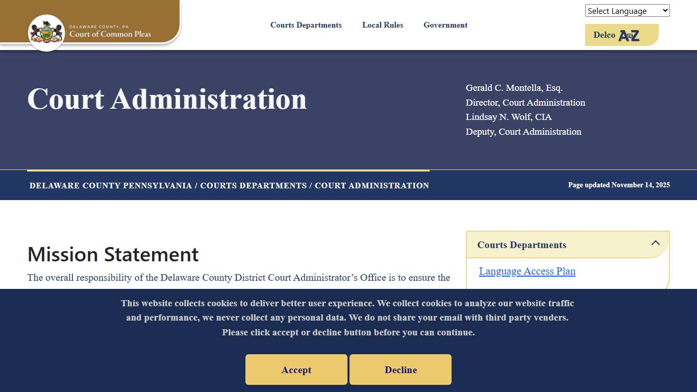 Court Administration | Delaware County, Pennsylvania